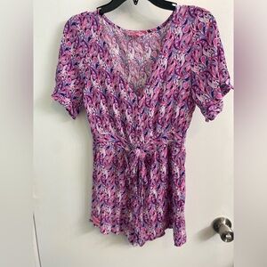 Simply Southern Pink and Purple Paisley Romper
